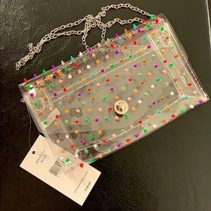 STEVE MADDEN B.SEDUCE CLEAR Spike Studded Purse.